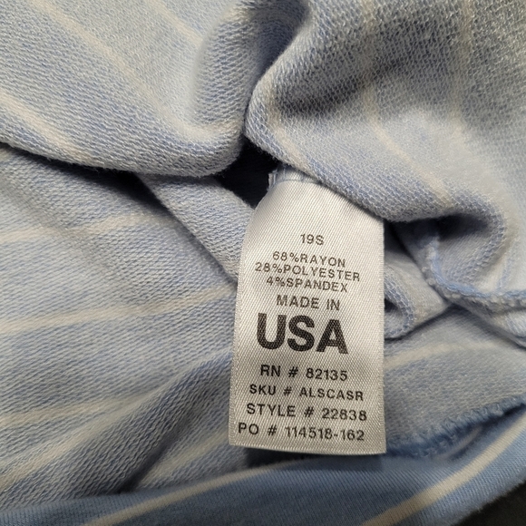 Fresh Produce Blue and White Striped Crewneck Drop Shoulder Casual Top XL/XXL - Picture 4 of 7